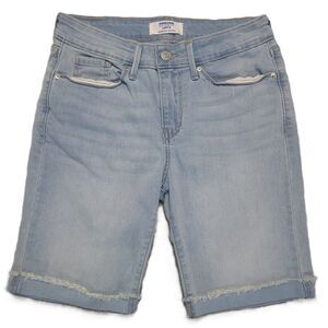 Levi's Denizen Bermuda Shorts Womens 4 (26x8.5) Mid Rise Cuffed Blue Denim